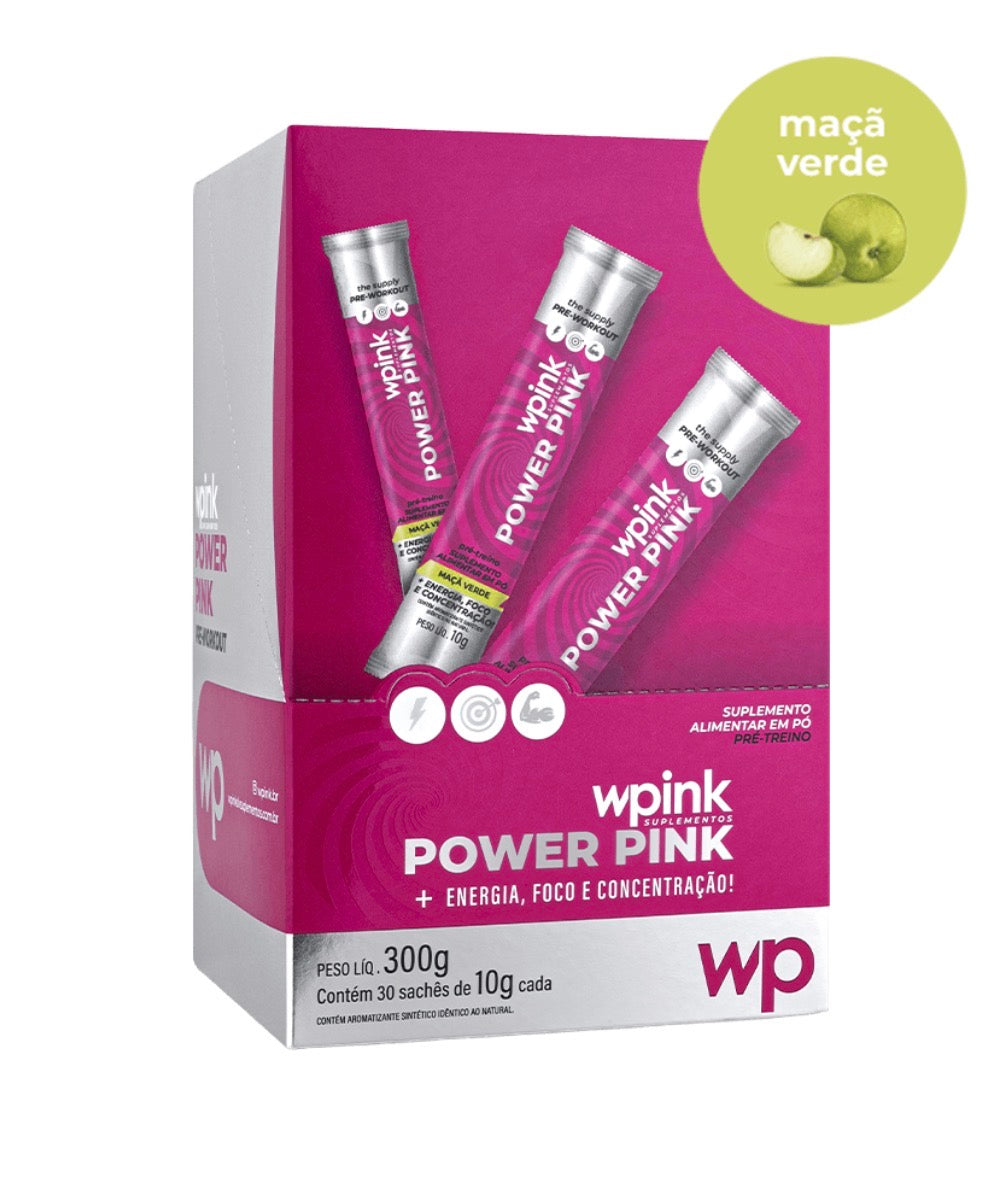 WPink Pré-Treino Power Pink de Maçã Verde 300G