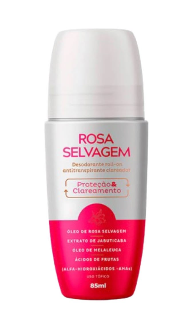 Desodorante Roll-on Antitranspirante Clareador 85ml - Rosa Selvagem