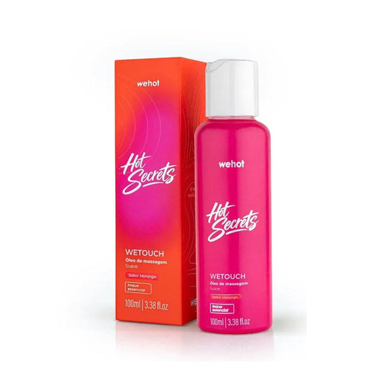 Hot Secrets WeTouch Óleo de Massagem Morango 100ml - Wepink