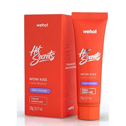 Hot Secrets Wow Kiss Calda Beijável Morango 20g - Wepink